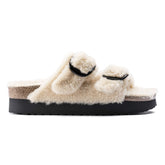 Ciabatta PAPILLIO Ariziona Big Buckle Fur Teddy Eggshell 1017642 - Sergio Fabbri